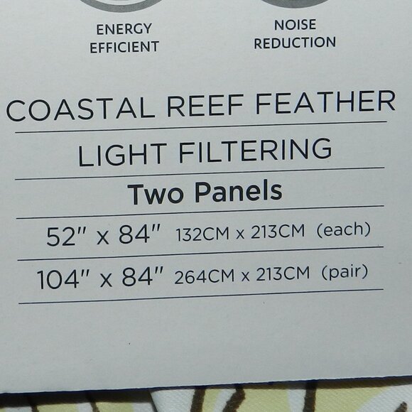 Lush Decor Coastal Reef Feather Light Filtering Window Curtain Panels🆕FAST⚡🚚 - Picture 8 of 16